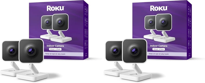 ROKU Indoor Camera - Home Security - 4-Pack - Wired Security Camera & Pet Monitor with 1080p HD Color Night Vision, Works with Alexa & Google, Motion & Sound Detection, WDR & WiFi 6 - Image 1